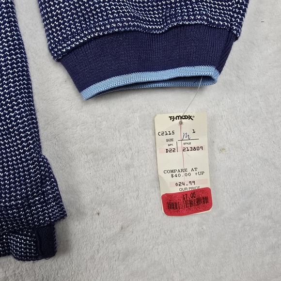 Barrage Authentic Y2K Men's Size Medium Blue‎ Long Sleeve Knit Shirt New - Picture 4 of 7